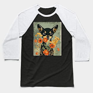 Chihuahua Flowers Photo Art Design For Dog Onwer Baseball T-Shirt